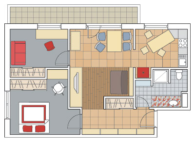 Дизайн Ii 49 Трехкомнатная Квартира