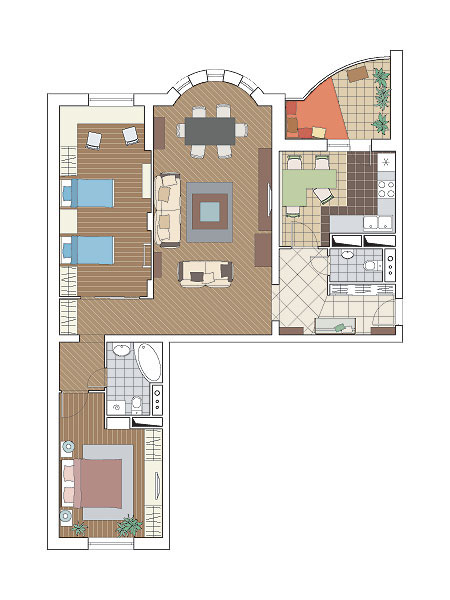 Четыре дизайн-проекта квартир в панельном доме серии И-155