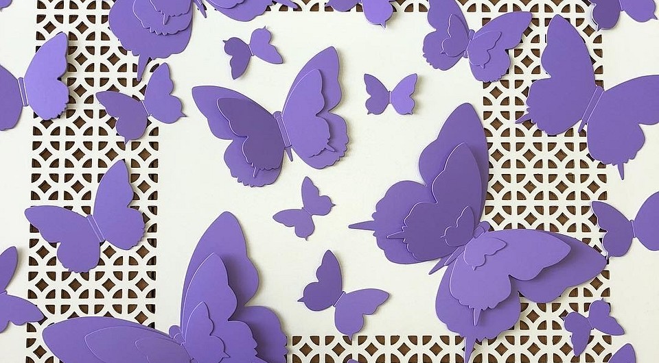 Настенные композиции из бабочек