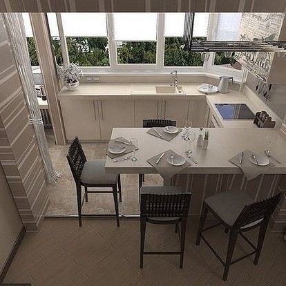 Дизайн кухни с балконом — 17+ фото идей интерьера