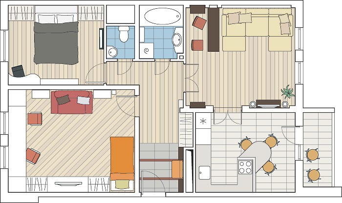 Дизайн проект п 30 двухкомнатной квартиры