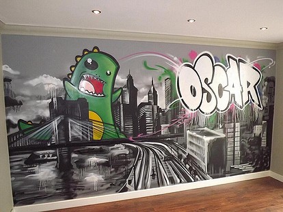 Граффити на стене в квартире (58 фото)