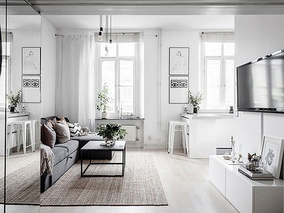 Яркое убранство малогабаритной квартиры, Стокгольм, Швеция