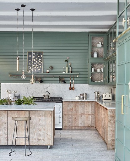 Зеленые обои для кухни. Зеленые обои на кухне: 55 стильных идей и фото