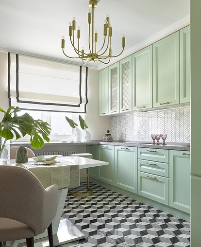 23 Кухня в фисташковом цвете ideas | green kitchen, kitchen design, modern kitchen