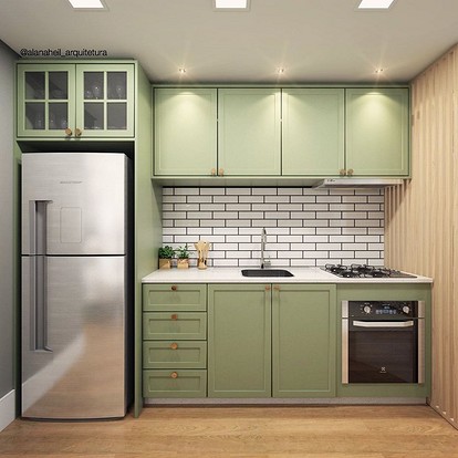 Фисташковый цвет стен на кухне (64 фото)