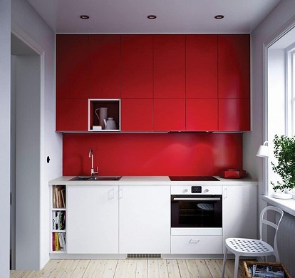 Дизайн кухни в красно-белом цвете (фото примеры)