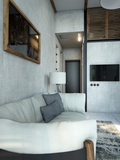 Современный стиль и неоклассика. Дизайн 2-комнатной квартиры 65 м²