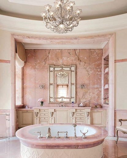 Ванная в розовых тонах - 78 фото