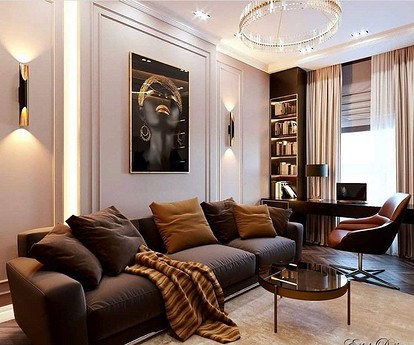 Коричневая гостиная: дизайн интерьера гостиной в коричневых тонах, 30+ фото