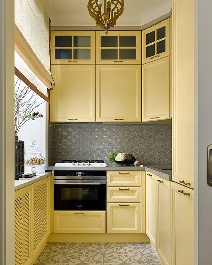 Дизайн и ремонт маленькой кухни 6 кв м с холодильником фото примеры