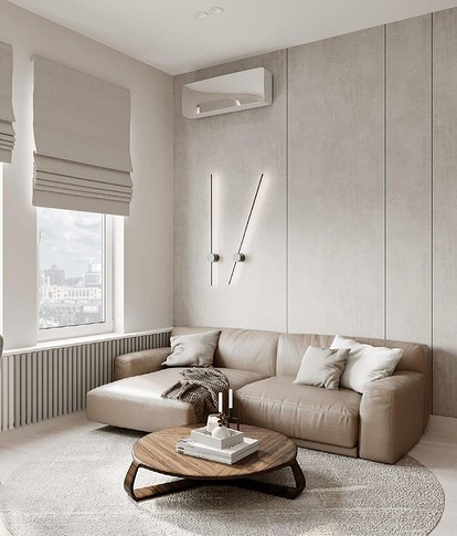 Римская штора в квартире в современном стиле.