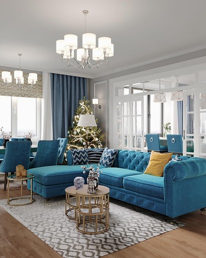Красный диван в интерьере гостиной — современный стиль?