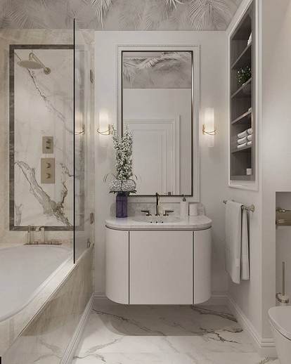 Белые ванные комнаты дизайн современные идеи (43 фото)