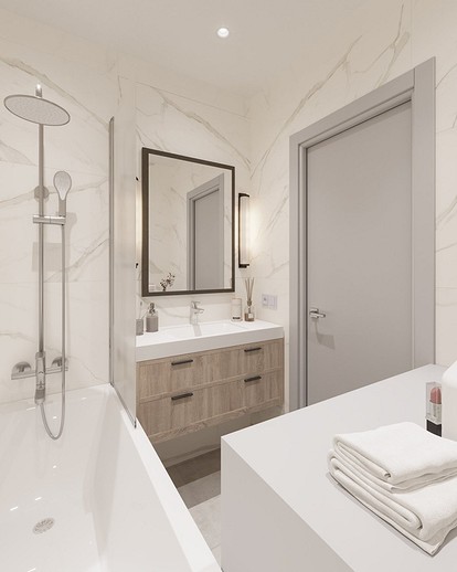 Белые ванные комнаты дизайн (85 фото)