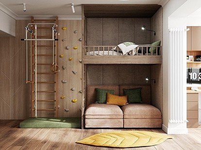 Кровать-чердак с диваном Happy kids Evo 170