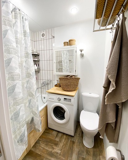 Дизайн ванных комнат в хрущевках со стиральной машиной (60 фото)
