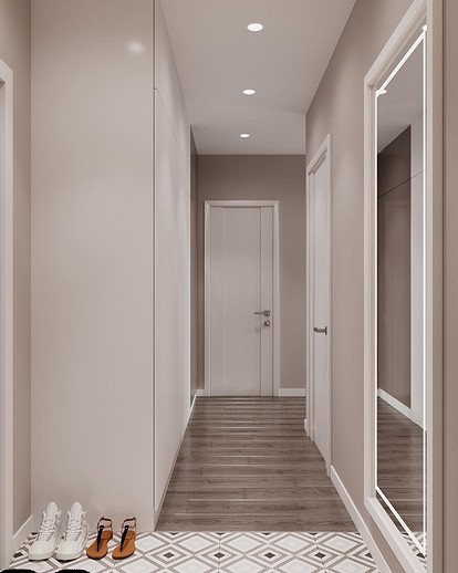 Дизайн узкого коридора в квартире: 40 фото и 20 советов по оформлению