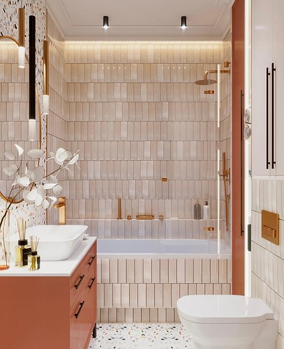 Плитка в ванной комнате: дизайн-идеи + сочетания из коллекций