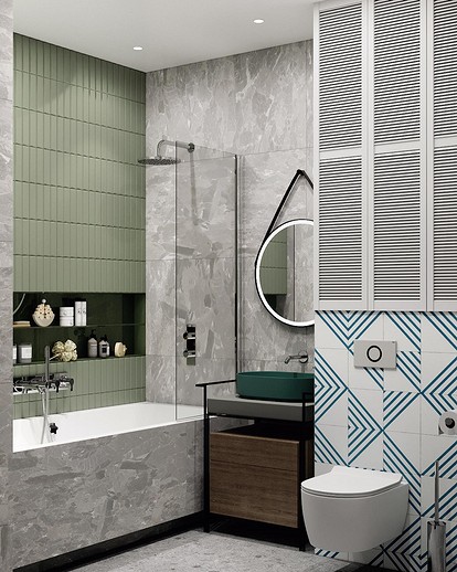 Дизайн плитки в ванной: тренды и свежие идеи для интерьера