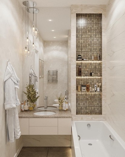 Бежевый кафель в интерьере ванной комнаты: с чем сочетается, в каких стилях используется?