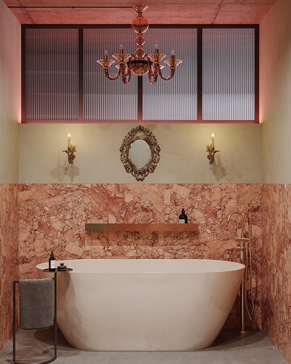 40+ потрясающих ванных комнат в испанском стиле [2024]