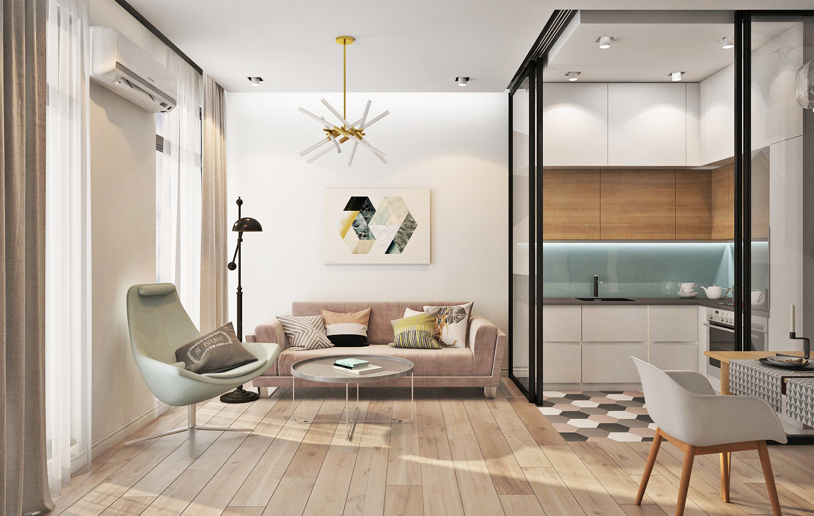 Дизайн-проекты квартир-студий в стиле минимализм