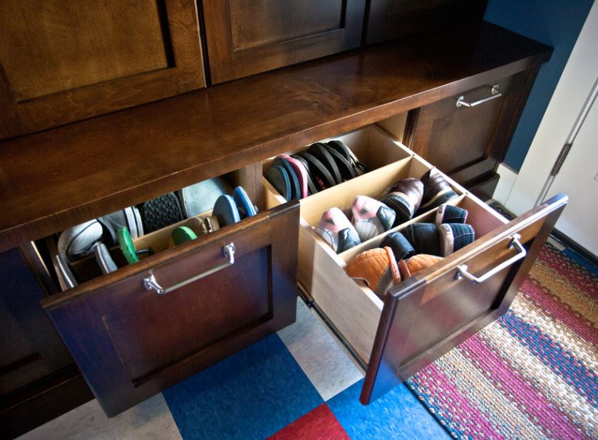 Хранение обуви в прихожей в шкафу