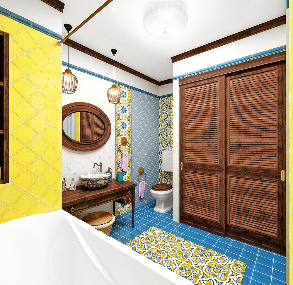 Фото: Дизайн ванной комнаты - Дизайн квартиры 70 кв.м. в современном стиле, ЖК «Новомосковский»