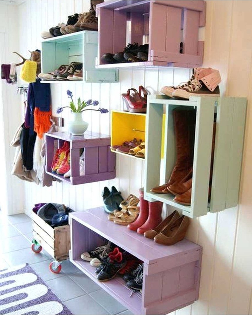 Необычная стильная система хранения для обуви: фото